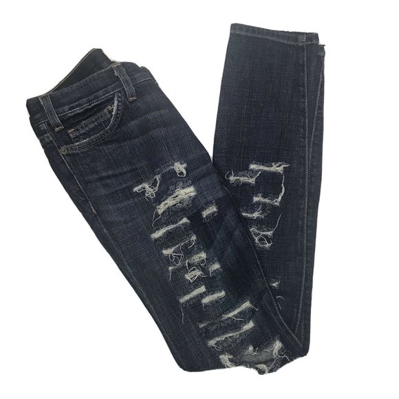 Current Elliot "The Skinny" Ripped Destroyed Jeans - Picture 7 of 13